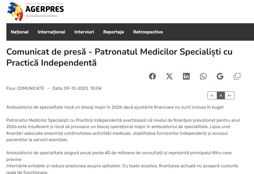 Comunicat de presă