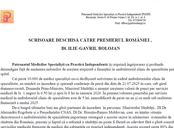 Scrisoare deschisa